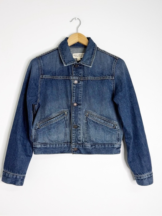Nili Lotan Jackets & Blazers - Nili Lotan Denim Jacket Small Cropped Button Front USA Made Jean